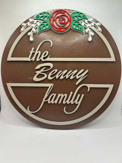 Custom Family Door Hanger