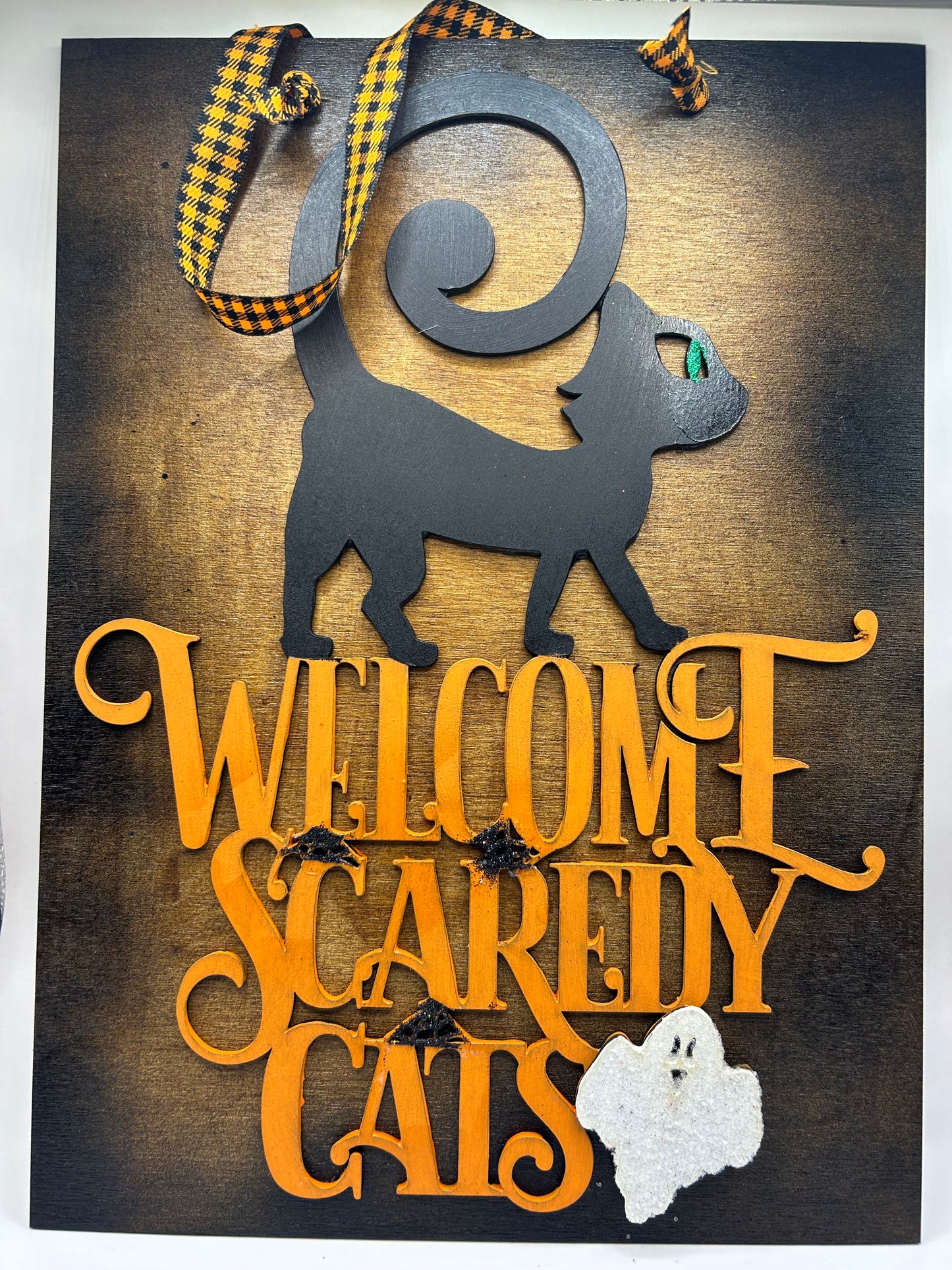 Welcome Scaredy Cats Halloween Sign